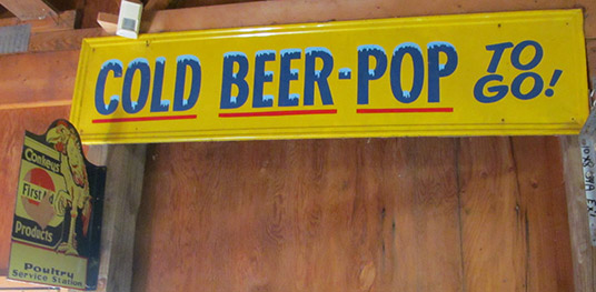 cold beer pop sign
